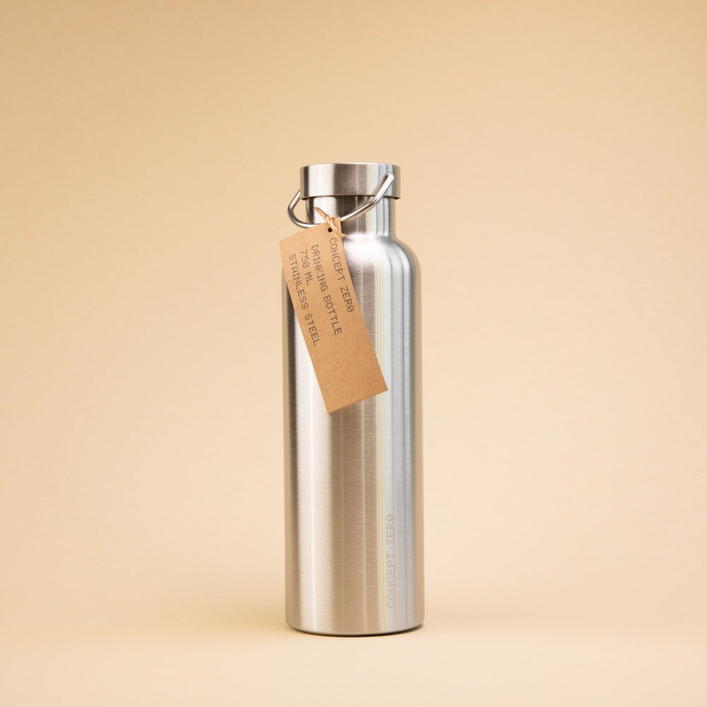 Concept Zero stål drikkeflaske 750 ml. Stilig og lekkasjesikker.