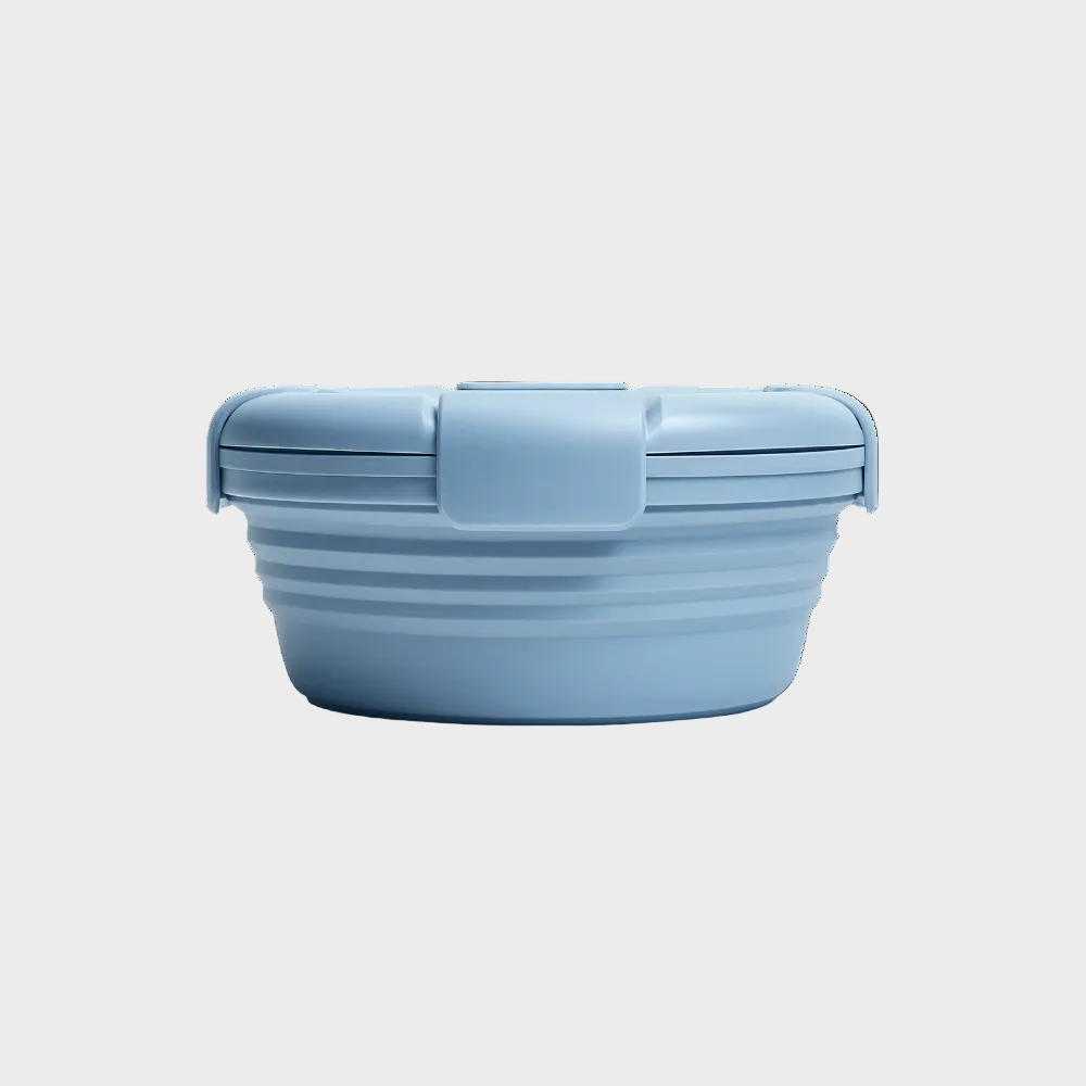Stojo Bowl gjenbruksbolle i silikon, 1065 ml, i fargen Steel, blå, fra LessTrash.