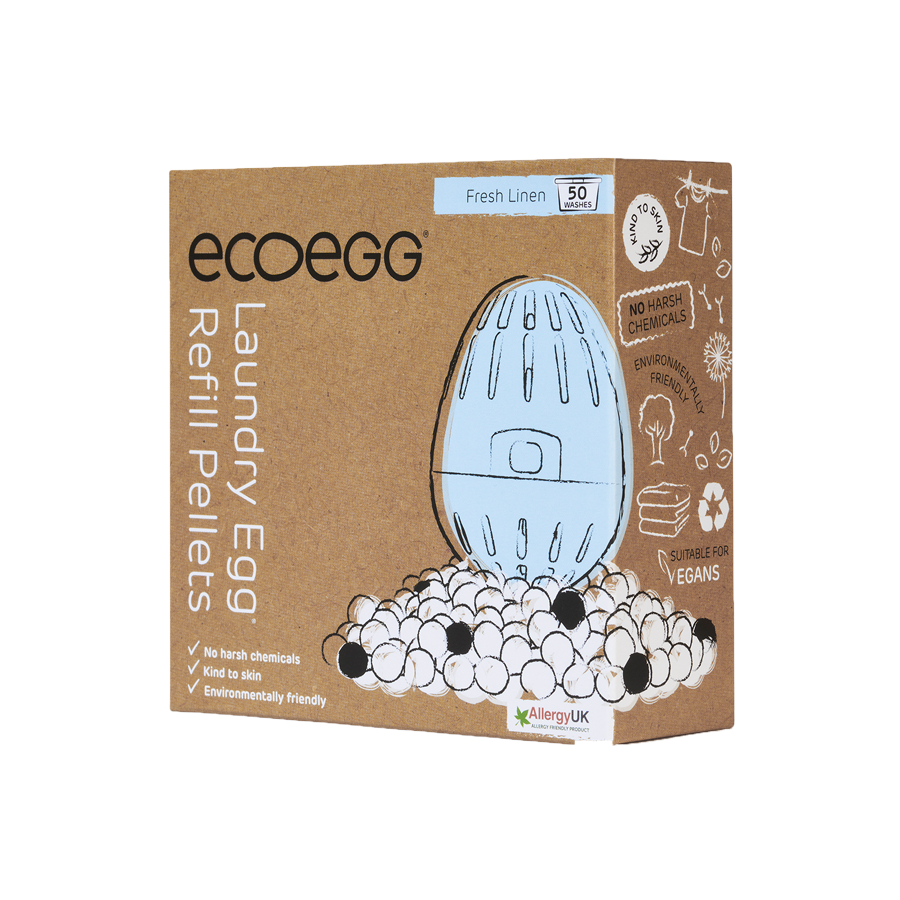 Ecoegg; Spar penger og reduser avfall ved å kjøpe påfyll til dine påfyllbare vaskemaskin-egg med naturlige mineraler
