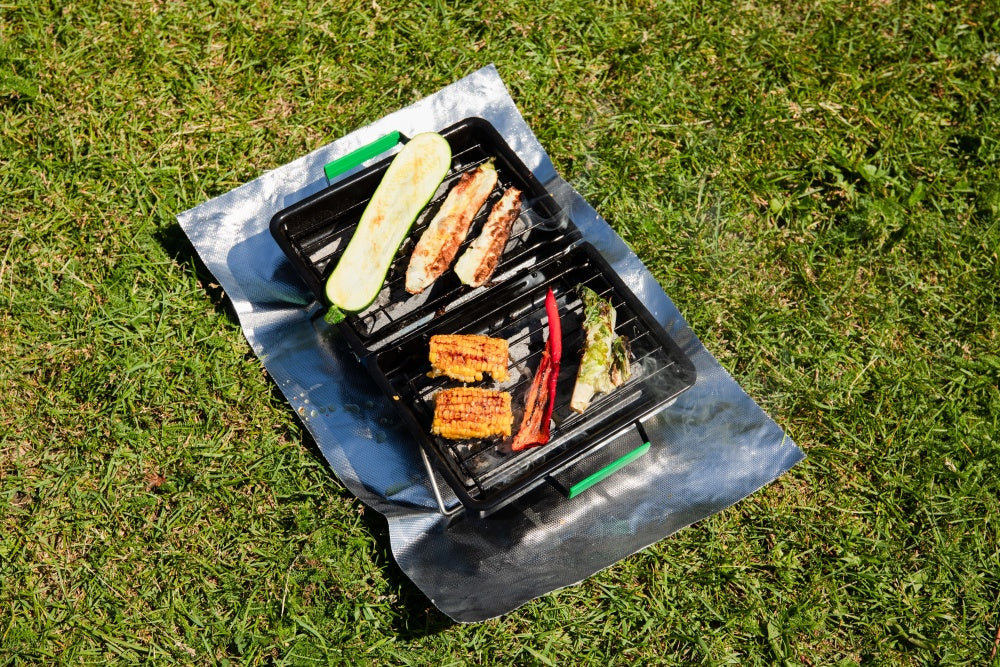 Less Trash Grill med kokosbriketter er klar på under 5 minutter