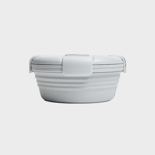 Stojo Bowl gjenbruksbolle i silikon, 1065 ml, i fargen Cashemere, grå, fra LessTrash.